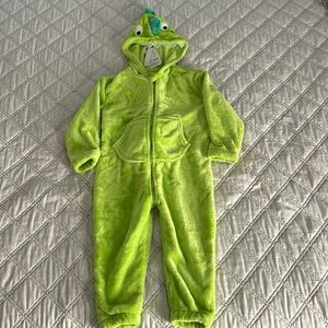 NWT Hooded Green T-Rex Dinosaur Jumpsuit Soft One Piece Costume 4-6 years size M